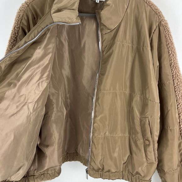 Good American Tan Full Zip Two Tone Puff Fleece Jacket Size 5 US 2XL - Picture 7 of 15
